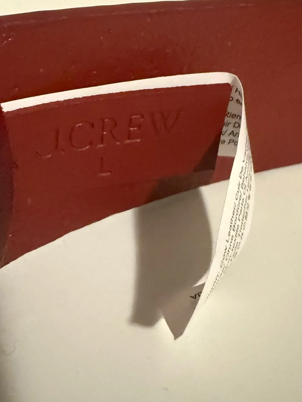 JCrew Grommet Belt in Italian Red Leather Silver Buckle New Size Large